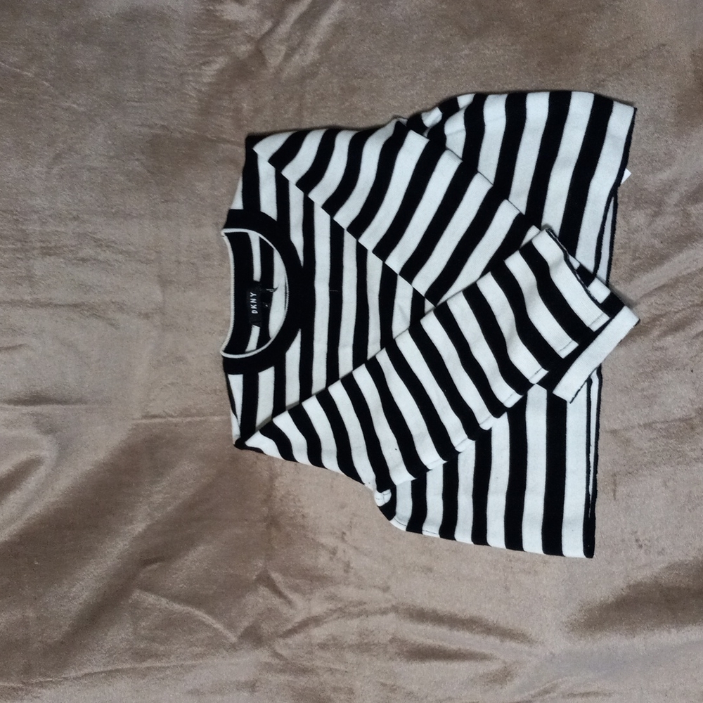DKNY Black and white striped sweater.